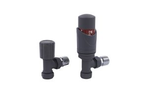 TRV-2351G Angle Grey TRV and Lockshield Valve Set      ( PTFE Tape included)