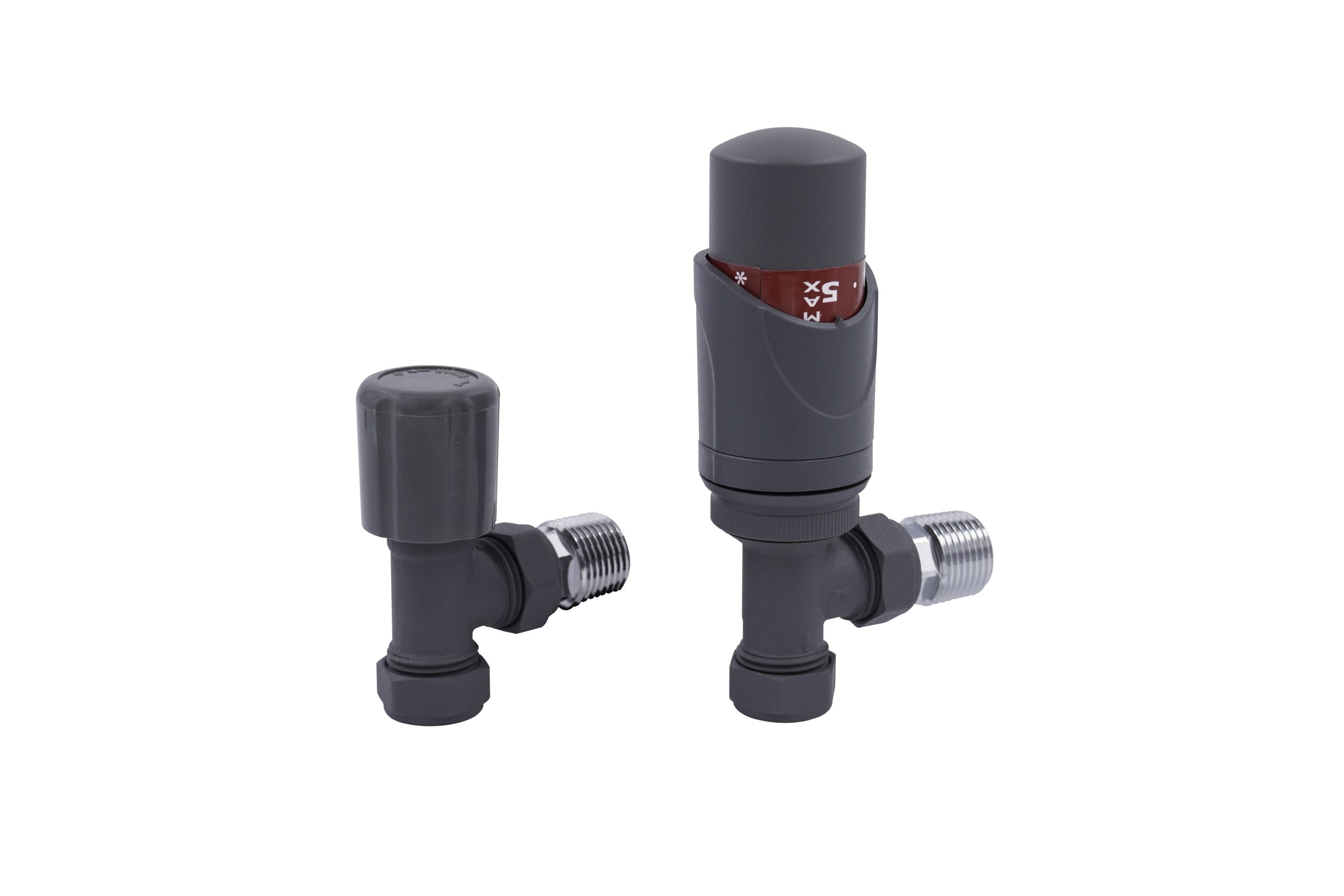 TRV-2351G Angle Grey TRV and Lockshield Valve Set ( PTFE Tape included)