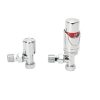 TRV-2351S Angle Silver TRV and Lockshield Valve Set      ( PTFE Tape