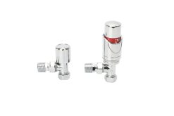 TRV-2351S Angle Silver TRV and Lockshield Valve Set      ( PTFE Tape