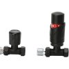 TRV-2353B Straight Black TRV and Lockshield Valve Set      ( PTFE Tape