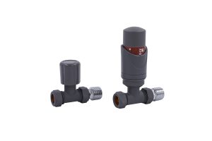 TRV-2353G Straight Grey TRV and Lockshield Valve Set      ( PTFE Tape