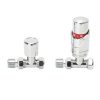 TRV-2353S Straight Silver TRV and Lockshield Valve Set      ( PTFE Tape