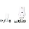 TRV-2353W Straight White TRV and Lockshield Valve Set      ( PTFE Tape