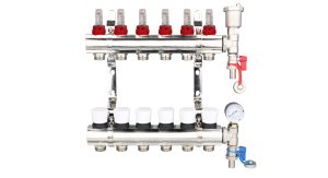 ZL-112506MK 6 Port manifold With Pressure gauge and auto air vent