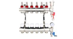 ZL-112506MK 6 Port manifold With Pressure gauge and auto air vent