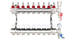 ZL-112509MK 9 Port manifold With Pressure gauge and auto air vent