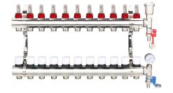 ZL-112511MK 11 Port manifold With Pressure gauge and auto air vent