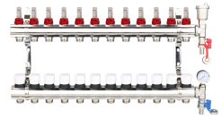 ZL-112512MK 12 Port manifold With Pressure gauge and auto air vent