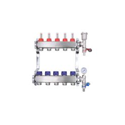 ZL-117505 5 Port manifold With Pressure gauge and auto air vent