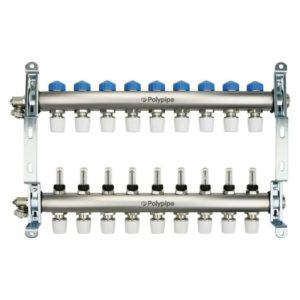 ZL-1175H09 9 Port manifold With Pressure gauge and auto air vent