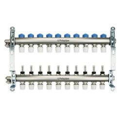 ZL-1175H10 10 Port manifold With Pressure gauge and auto air vent