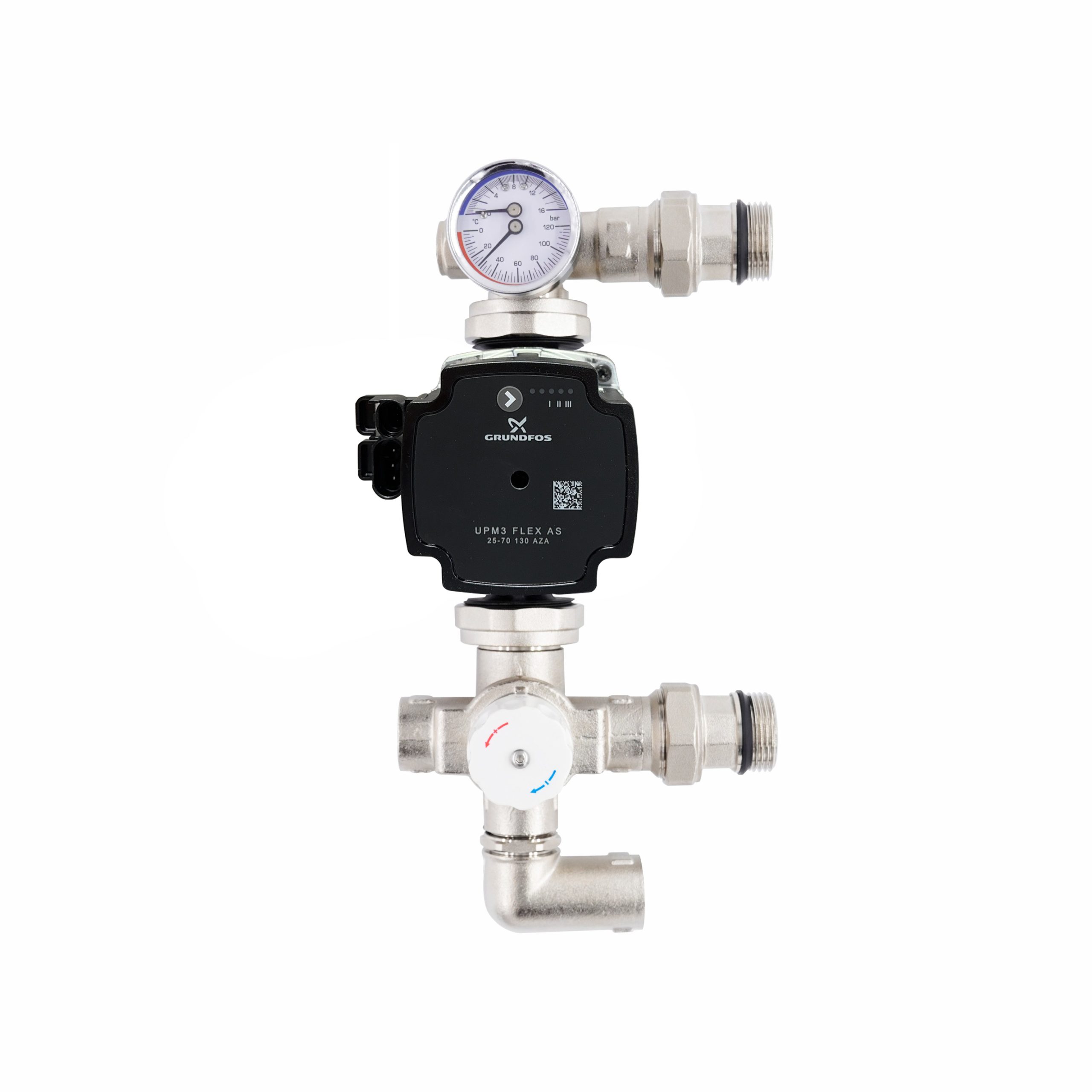 ZL-2536W-GF Blending Valve with Grundfos UPM3 Flex assembled