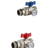 ZL-4012 1" Ball valve With Temp Gauge set Red&Blue(Pair)