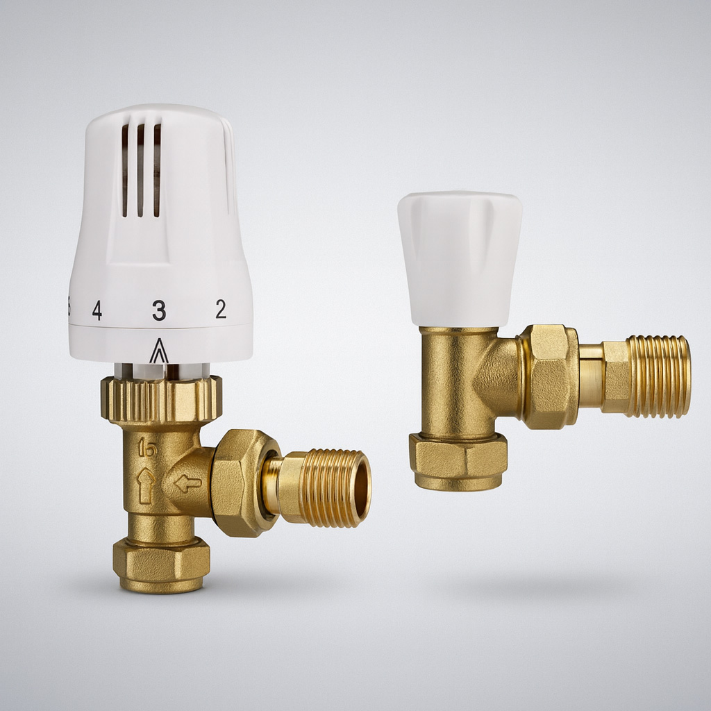 Underfloor heating brassware radiator valves