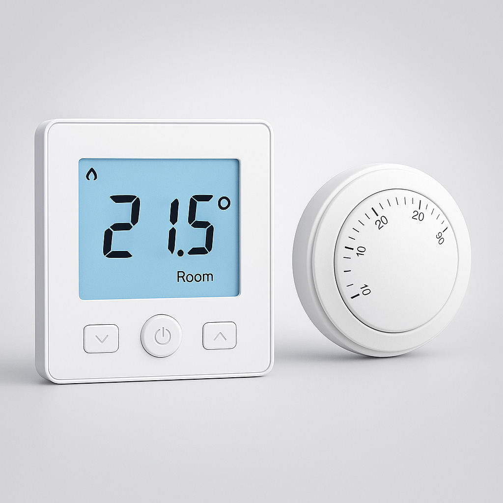 Underfloor heating thermostats digital and manual