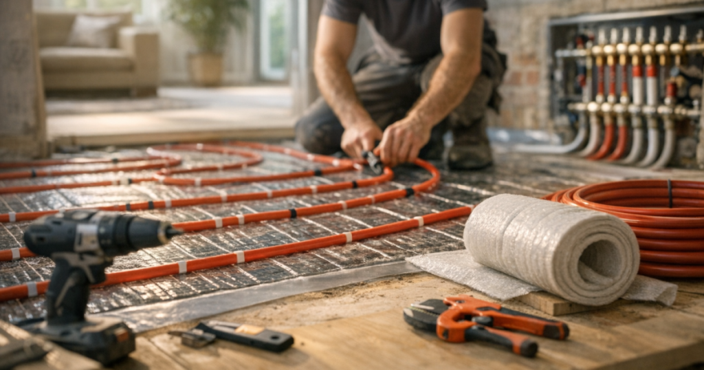 install underfloor heating system