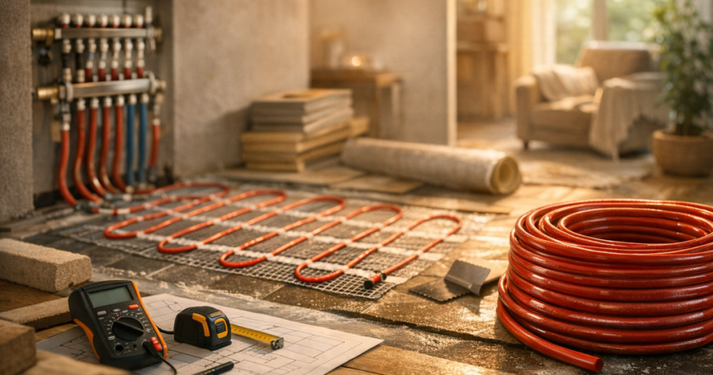 size and select underfloor heating kit